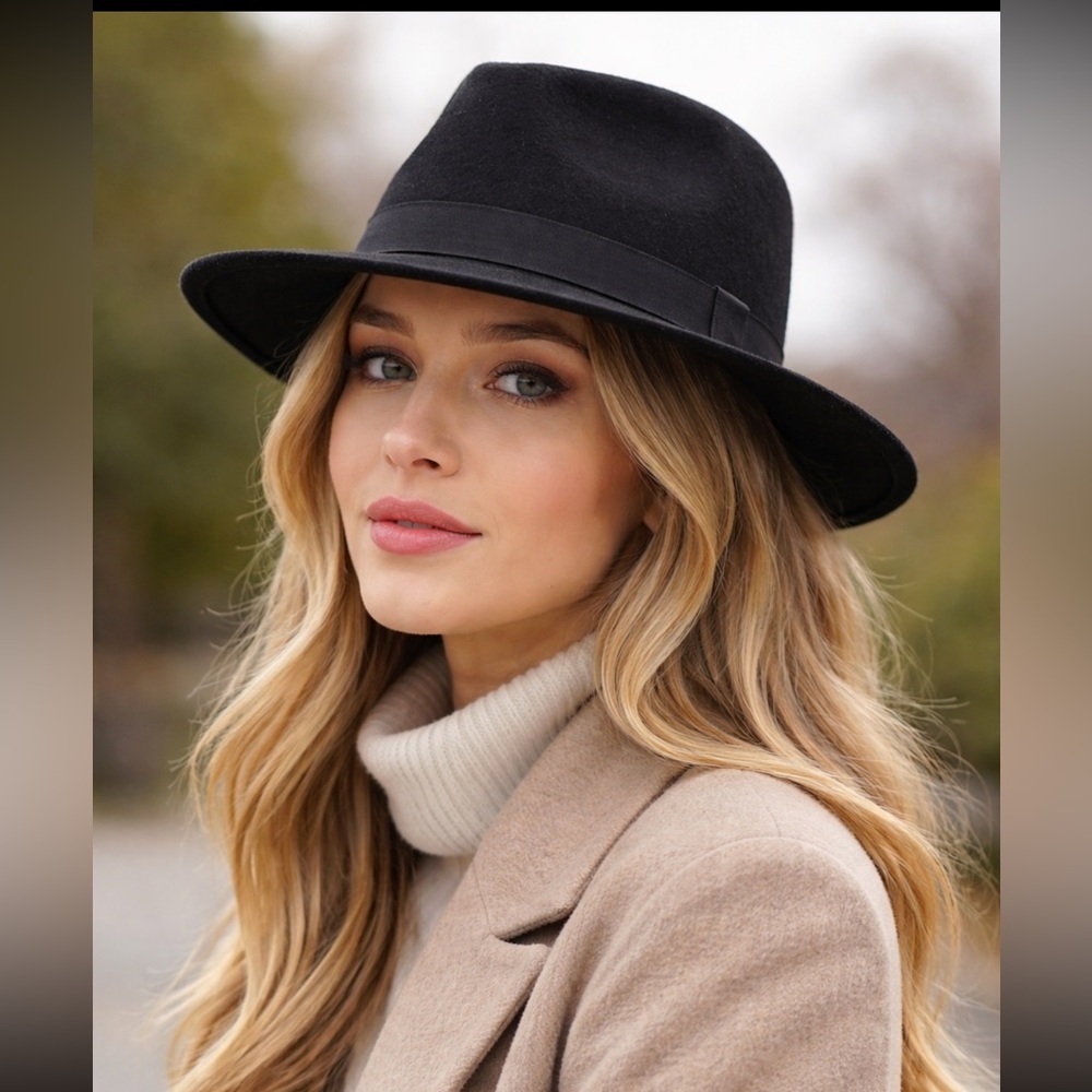 Barbour Black Fedora Hat